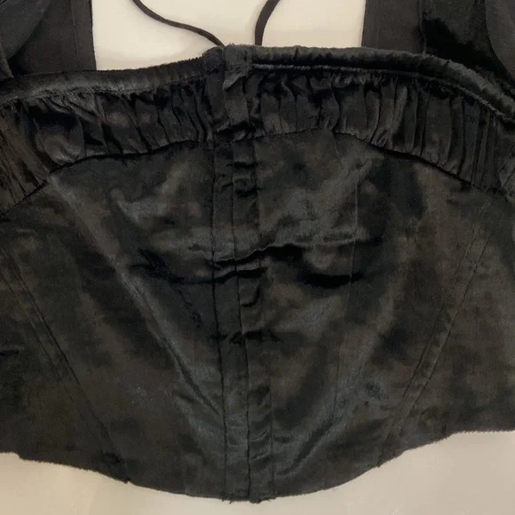 EUC black velvet corset style top by Urban Outfitters, size S. Worn once. - Picture 2 of 12